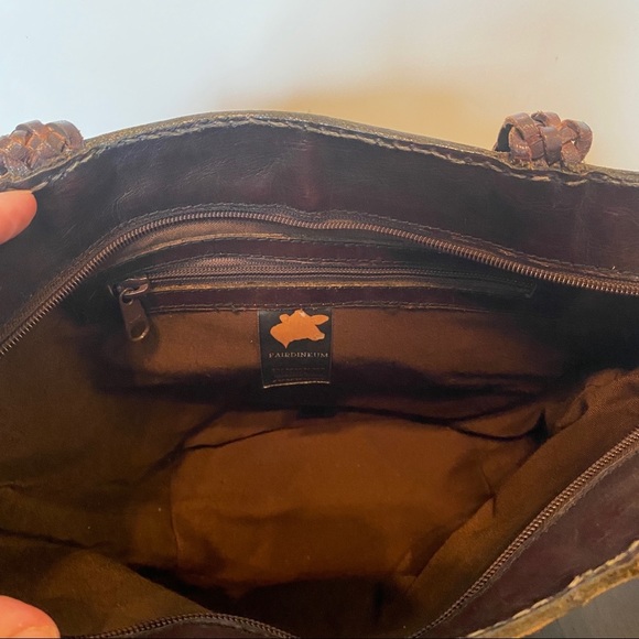 Leather Braided Strap Zipper Closure Shoulder Bag - Picture 8 of 10